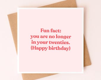 30e carte d'anniversaire pour un ami | 30e anniversaire d'un ami | Fait amusant : vous n'avez plus la vingtaine