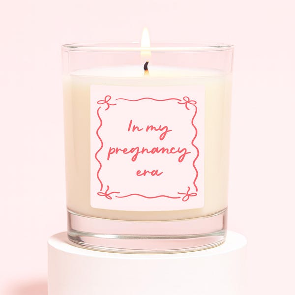Pregnancy Candle Gift | Gift For Pregnant Friend | New Mum | In My Pregnancy Era Gift Label