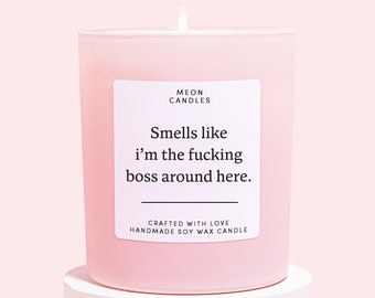 Promotion Candle For Friends | Funny Boss Lady Candle | Scented Candle | Smells Like I'm The Fucking Boss Around Here Candle