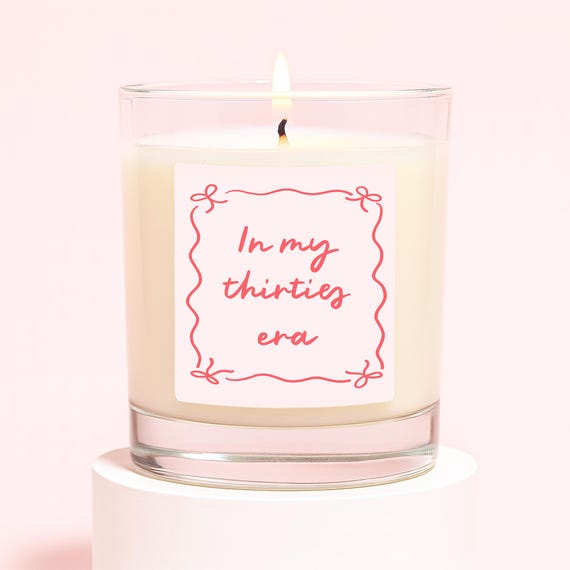 In My Thirties Era Gift | Happy 30th Birthday Candle | 30th Birthday Gift Candle | 30's Era Gift | In My Thirties Era Candle Label