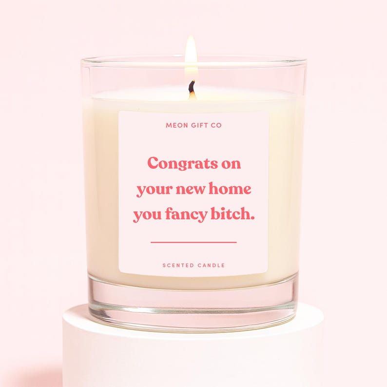 Housewarming Candle | Funny Housewarming Candle For Her | Funny New House Candle | Congrats On Your New Home You Fancy Bitch Label bild 1