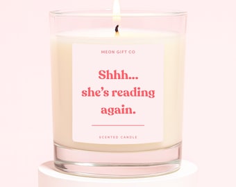 Book Lover Gifts | Funny Bookish Candle | Funny Gifts For a Reader | Go Away I'm Reading Candle | Smells Like She's Reading Again Label