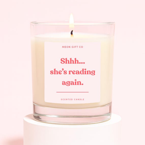 Book Lover Gifts | Funny Bookish Candle | Funny Gifts For a Reader | Go Away I'm Reading Candle | Smells Like She's Reading Again Label