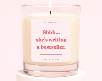 Author Writer Gifts For Her | Writing Candle | Book Author | Young Writer | Published Author Label