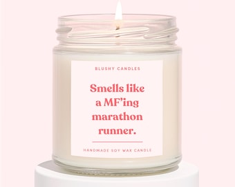 Marathon Gifts | Funny Gifts For Marathon Runners | Congratulations | Scented Candle | Smells Like a MF'ing Marathon Runner Candle