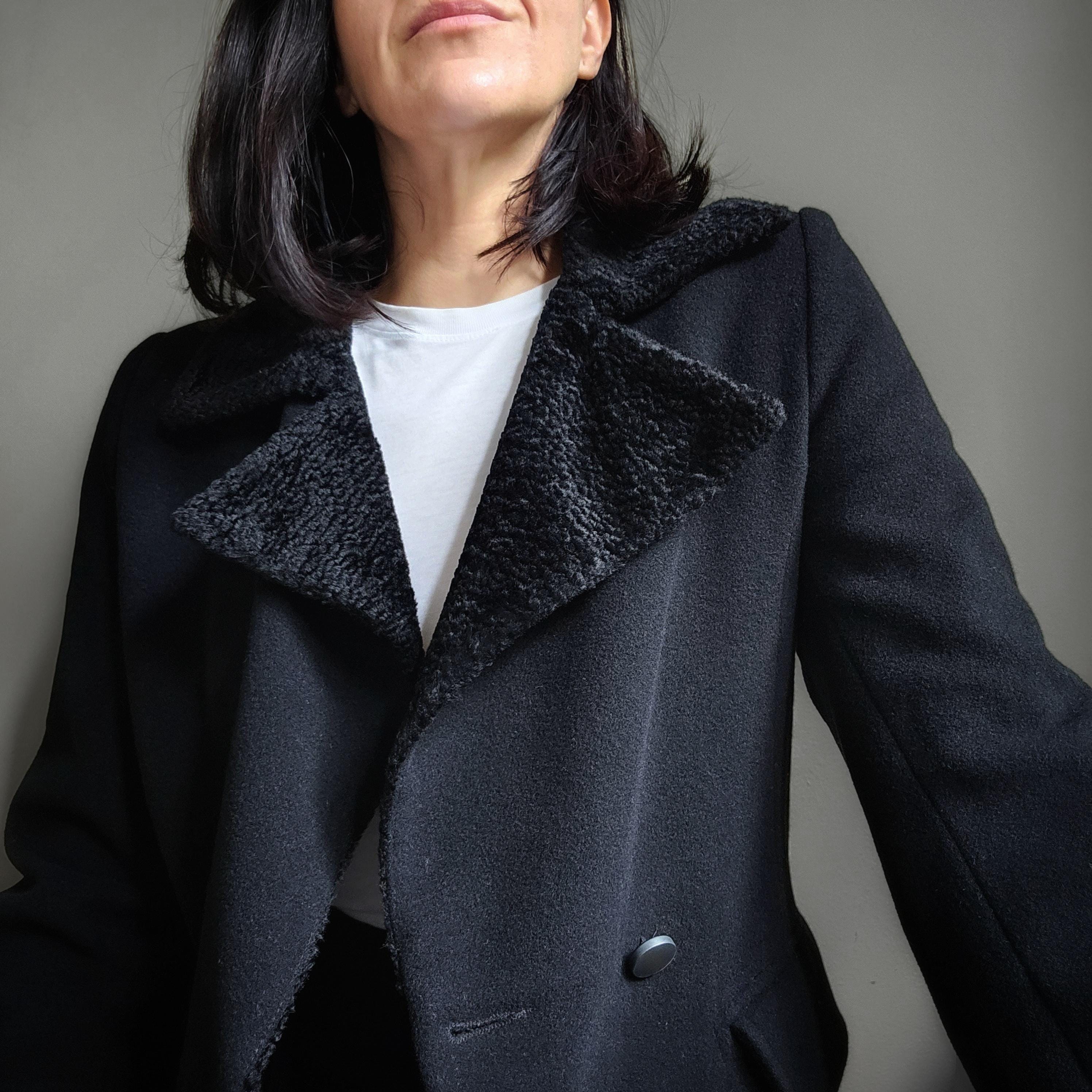 SERACE】Loose silhouette melton long double chester coat