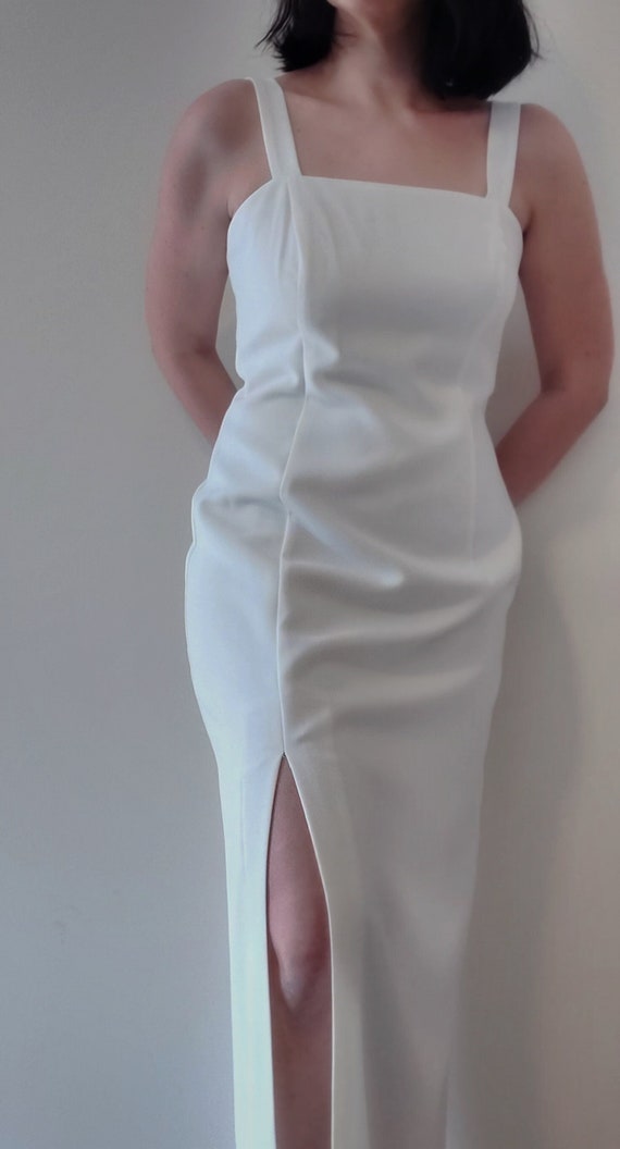 Vintage white dress | Column vintage dress | High… - image 1