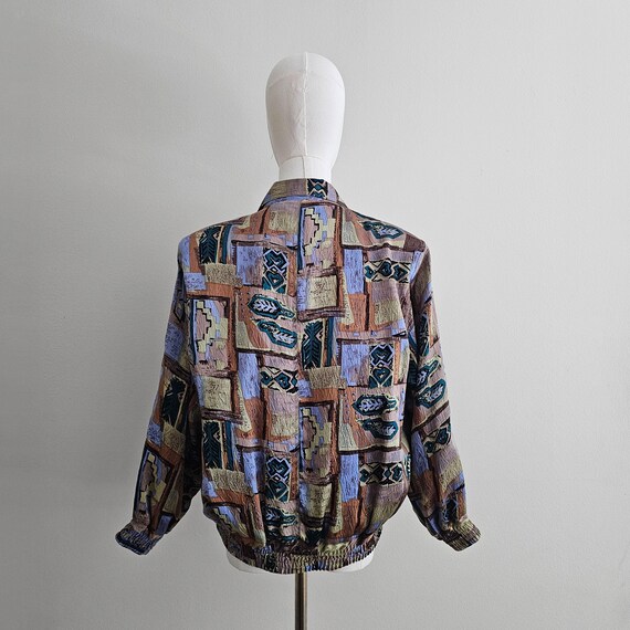 Vintage 80s 90s Abstract Pattern Buttoned Jacket,… - image 3