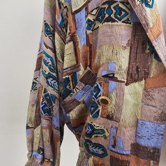 Vintage 80s 90s Abstract Pattern Buttoned Jacket,… - image 6