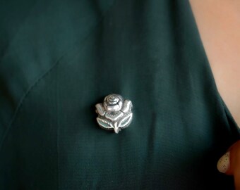 Rose Silver Brooch