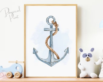 Nautical Anchor Print, Nursery Nautical Theme, Baby Boy Nursery Decor, Baby Gifts, Nursery Wall Art, Nautical Decor