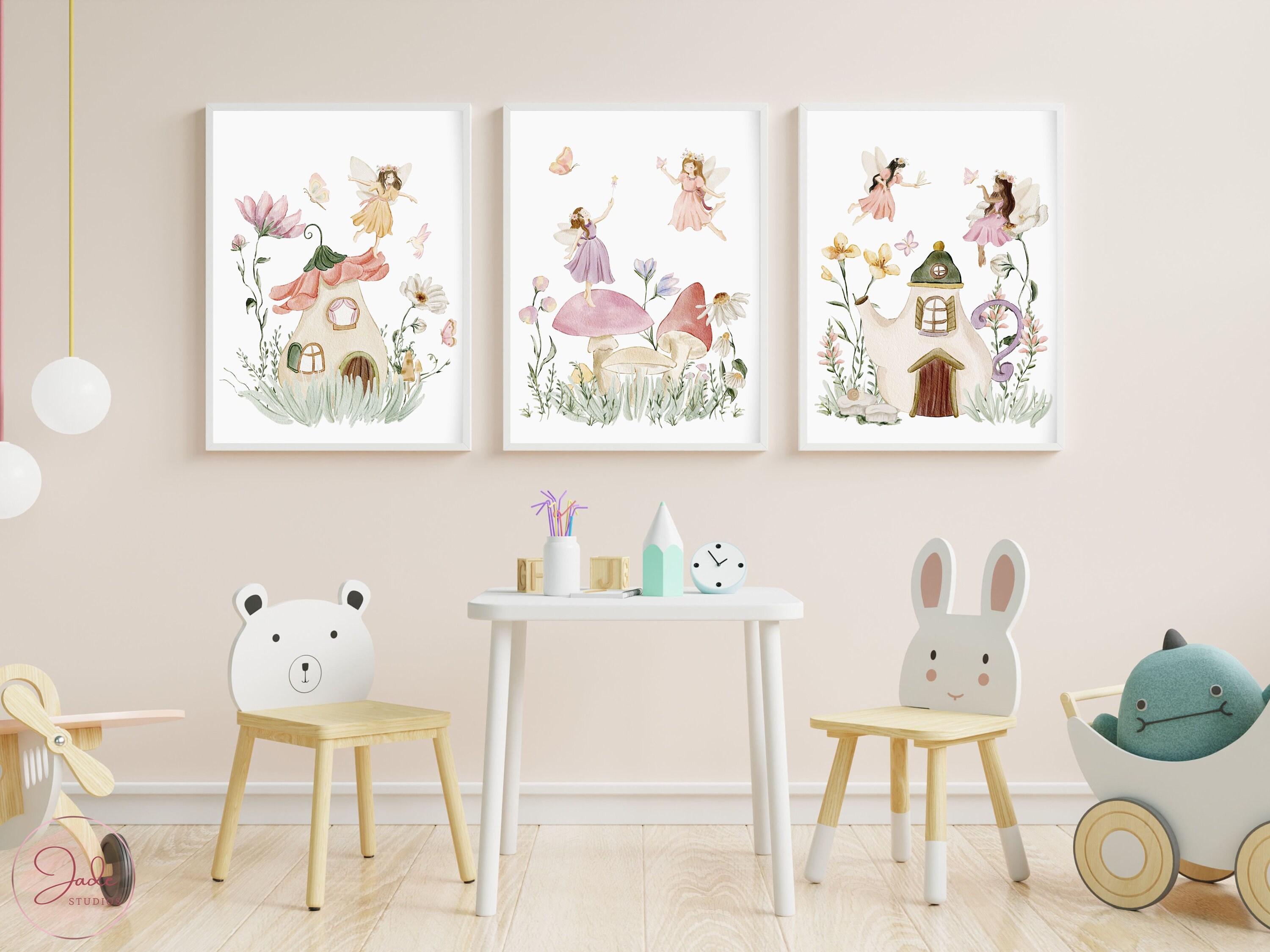 Set of 3 Fairy Garden Prints, Kids Fairy Prints, Nursery Wall Art ...
