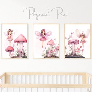 Set of 3 Fairy Garden Prints, Kids Fairy Prints, Nursery Wall Art, Nursery Fairy Theme Decor, Girls Fairy Wall Art, Whimsical Fairy Prints