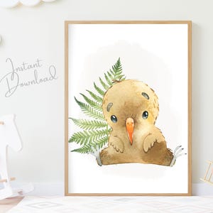 New Zealand Kiwi Print, Kiwi Nursery, New Zealand Animals Prints, Nursery Decor, Nursery Wall Art, Kiwiana Kids Prints