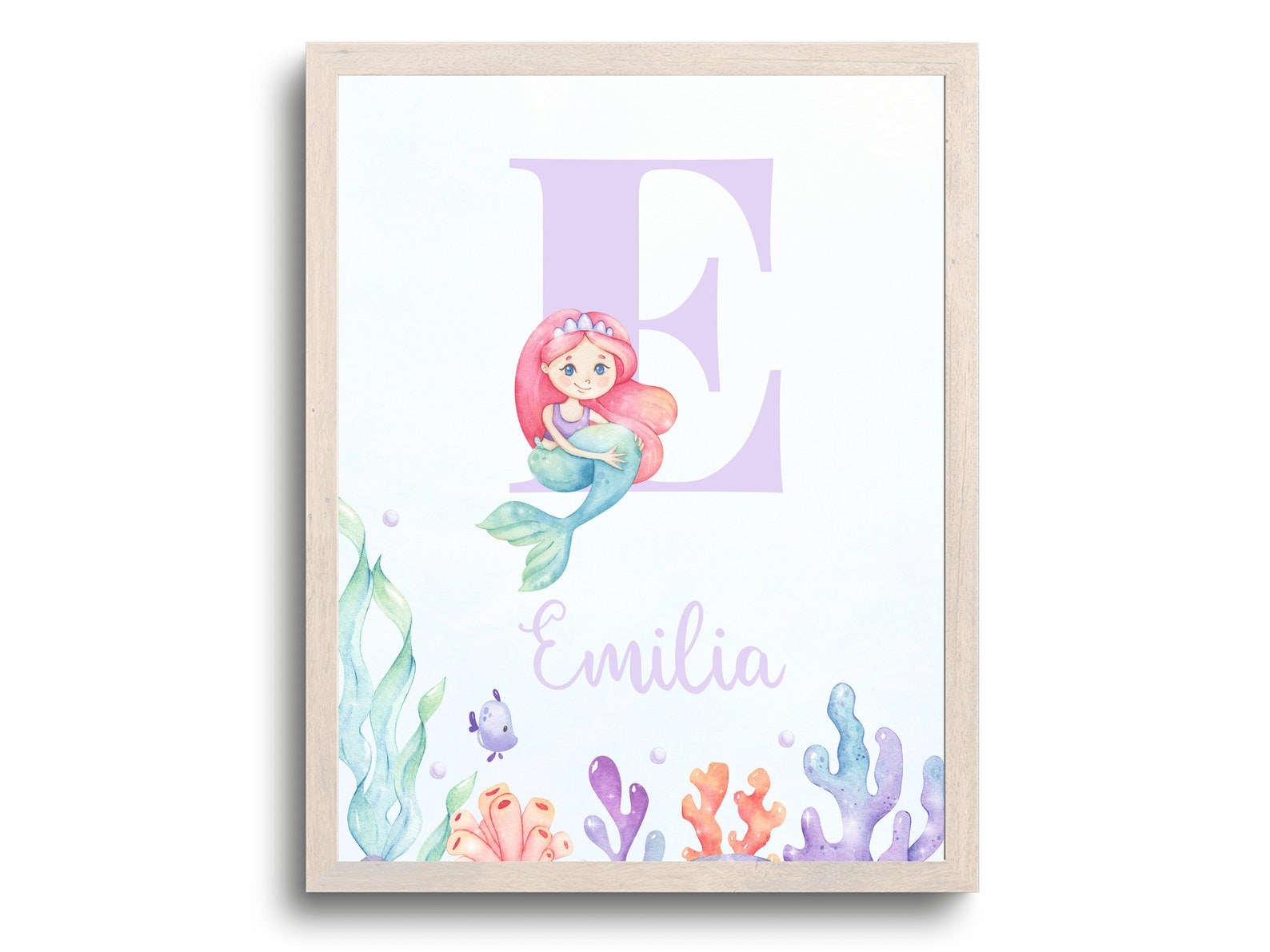 Personalised Name Print, Mermaid Nursery Prints, Kids Mermaid Prints ...