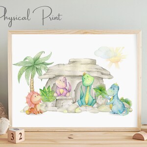 Dinosaur Prints, Nursery Prints, Little Boys Bedroom Decor, Playroom Dino Wall Art, New Baby Gifts, Dinosaur house