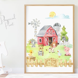 Farm Animals Print, Nursery Wall Art, Nursery Farm Decor, Barnyard Nursery Prints, Farm Scene