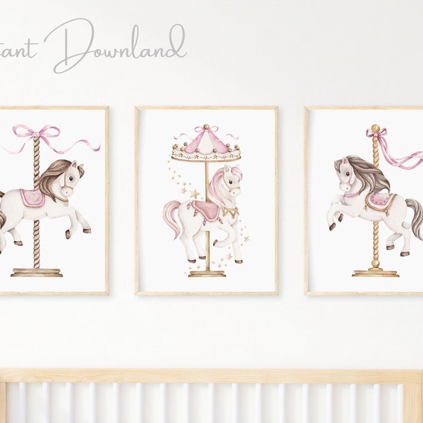 Nursery Carousel Prints Etsy