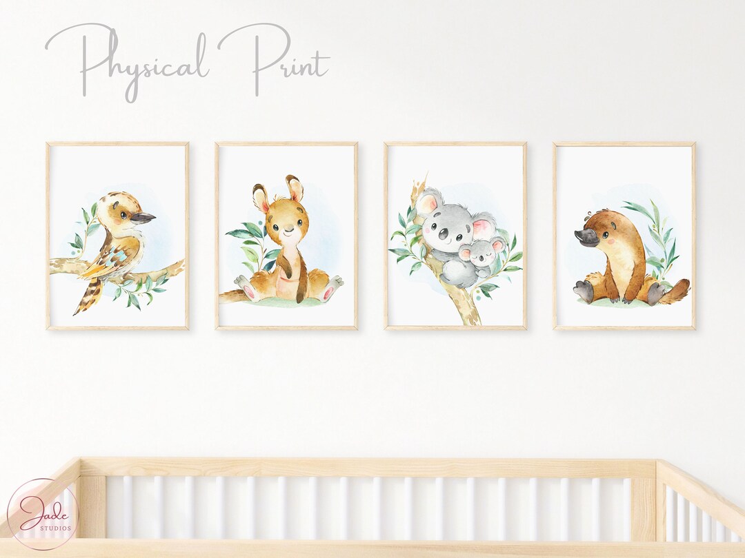 Set of 4 Australian Animals Prints, Gender Neutral, Nursery Decor ...