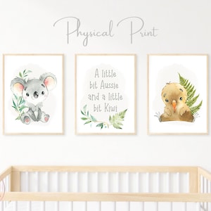 Set of 3 Koala and Kiwi Print, New Zealand Animals Prints, Australian Nursery Prints, Nursery Wall Art, Aussie Kids Prints, Kiwiana Kids Art