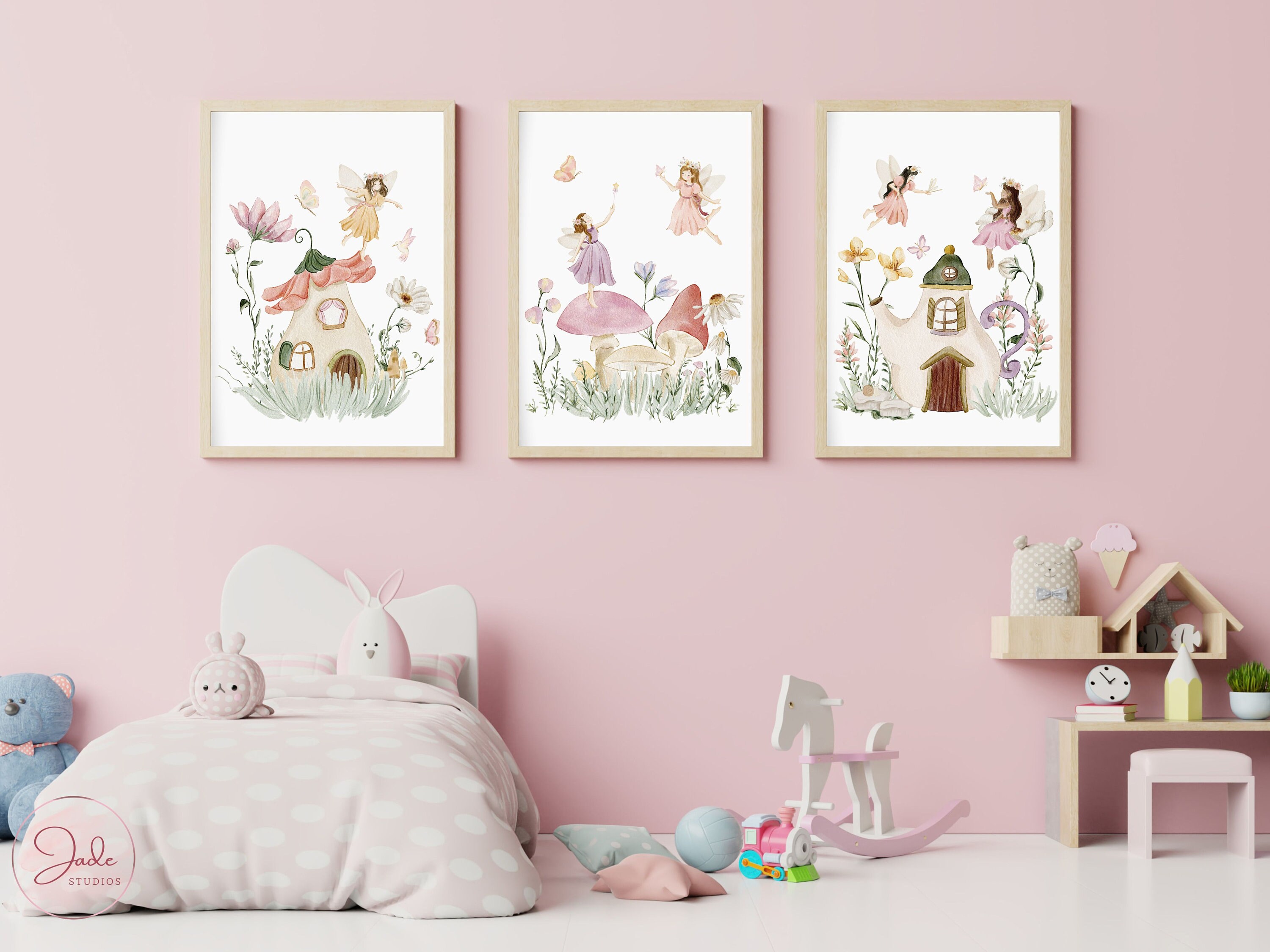 Set of 3 Fairy Garden Prints, Kids Fairy Prints, Nursery Wall Art ...