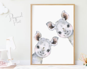 Safari Animal Prints, Nursery Wall Art, Nursery Safari Decor, Safari Nursery Prints, Jungle Animals, Rhino Print