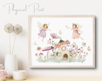 Fairy Garden Print, Kids Fairy Prints, Nursery Wall Art, Nursery Fairy Theme Decor, Girls Fairy Wall Art