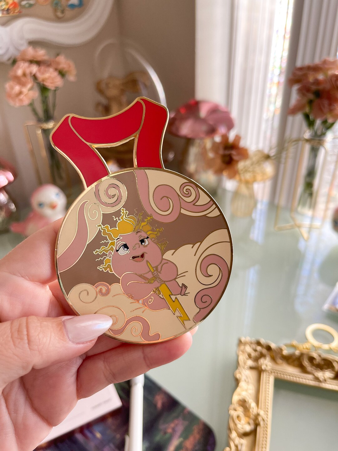 Gold Hercules Medalian Medal Enamel Pin Etsy