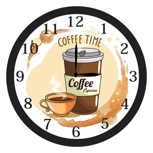Personalized Coffee Wall Clock - Coffee Time