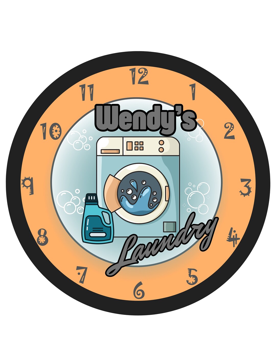 Personalized Laundry Room Wall Clock - Etsy
