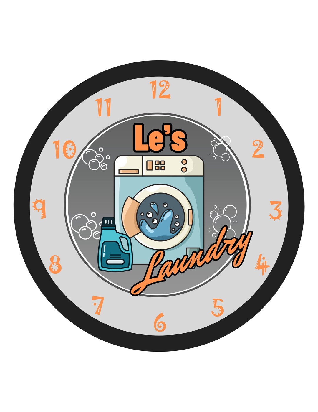 Personalized Laundry Room Wall Clock - Etsy