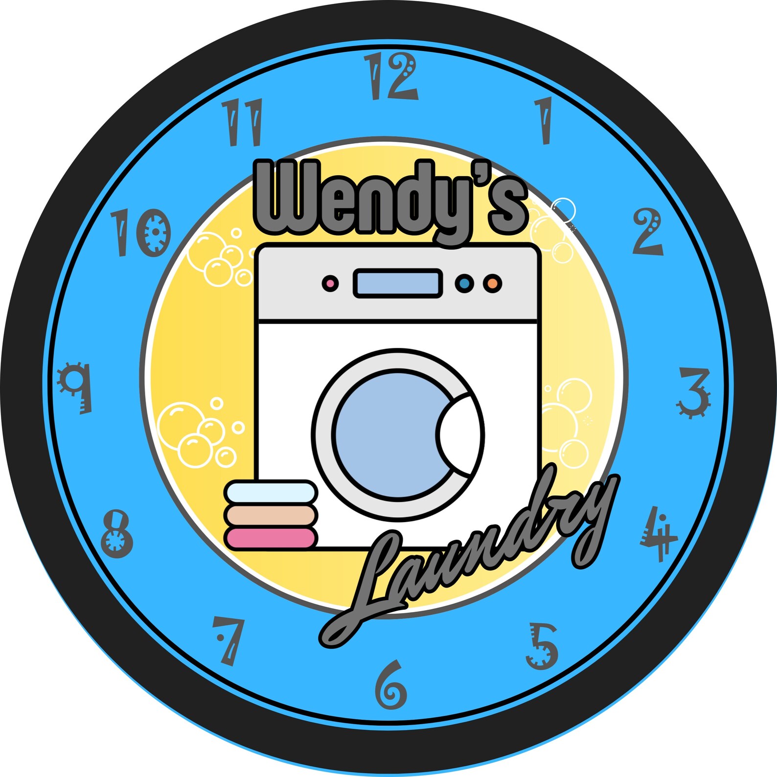 Personalized Laundry Room Wall Clock - Etsy