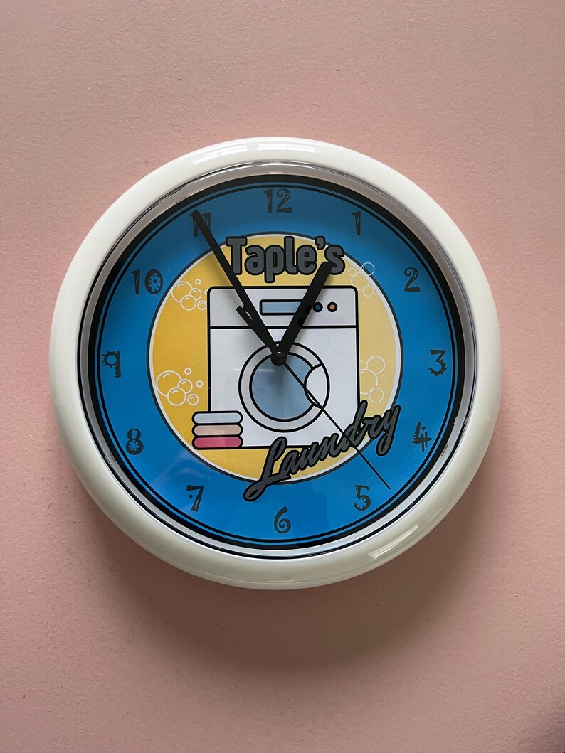 Personalized Laundry Room Wall Clock - Etsy