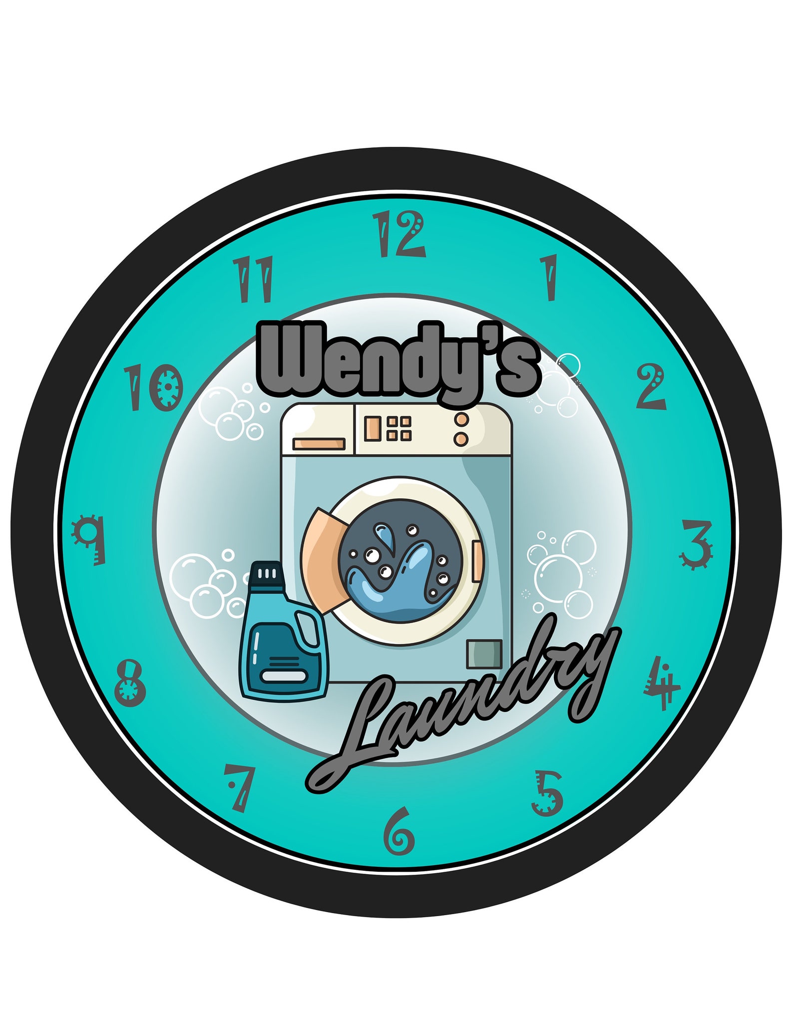 Personalized Laundry Room Wall Clock - Etsy