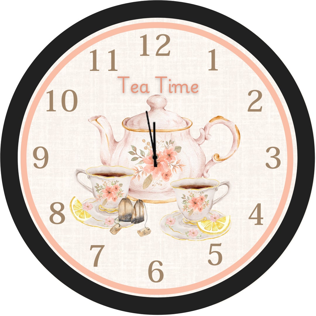 Personalized Tea Time Wall Clock - Peach - Etsy