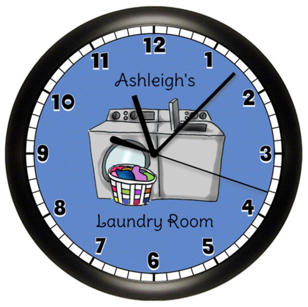 Personalized Laundry Room Wall Clock - Etsy