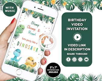 Dinosaur Birthday Invitation Modern Dinosaur Invitation Jurassic Dinosaur Party Boy Birthday Invite Trex Dinosaur party Invitation