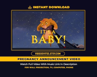 Lion King Baby Announcement Video | Pregnancy Reveal Movie | Instant Download