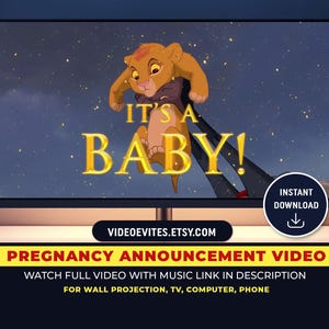 Pregnancy Announcement Video, Lion Pregnancy Announcement Movie, Instant Download, Baby Announcement Video