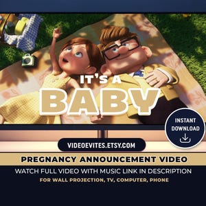 Pregnancy Announcement Video, Up Pregnancy Announcement Movie, Instant Download, Baby Announcement Video