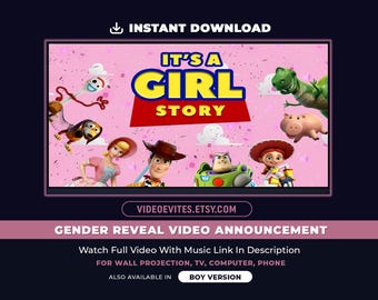 Vídeo de revelación de género de Toy Story / Vídeo del anuncio de que es una niña / Descarga instantánea