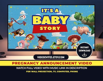 Instant Download Pregnancy Announcement Video, Pregnancy Announcement Movie, Toy Story Baby Announcement, Baby Announcement Video