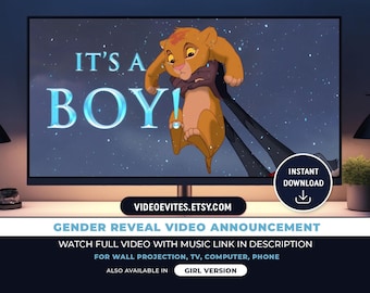 Gender Reveal Video Announcement | Instant Download | Boy or Girl Announcement | It's a Girl