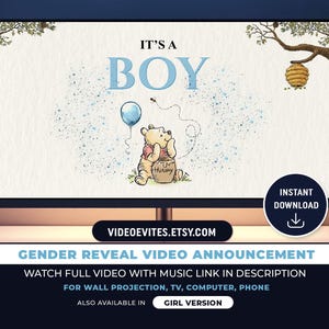 Video di rivelazione del sesso del bambino di Winnie The Pooh, download immediato del film di rivelazione del sesso del bambino, annuncio del video di rivelazione del sesso del bambino o della bambina, è un bambino