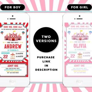 Carnival Birthday Invitation color versions