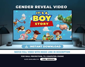 Toy Story Gender Reveal Video | It's a Boy Announcement Movie | Instant Download