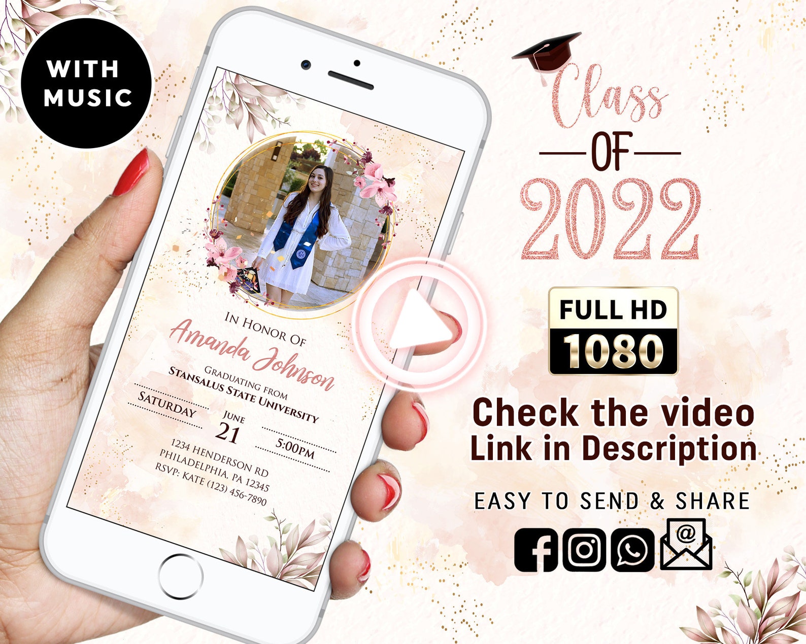 Class of 2022 Graduation Invitation 2022 Graduation Etsy