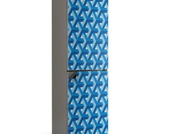 Pattern With Directional Arrows Fridge Magnetic Decal, Blue Fun Fridge Magnet, Kitchen Makeover, Refrigerator Cover