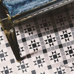 Thick Vinyl Rug, Jeremyn Floor Protector, White Area Floor PVC, Black Floor Decoration, Tile , Waterproof Material, Vinyl Carpet
