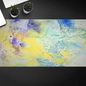 Watercolor Abstract Colorful Background In Classic Style Desk Pad, Desk Protective Mat, Office Ornament, Table Protector Accessories